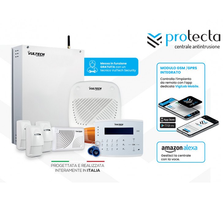 Scaffale dello showroom con i prodotti per la sicurezza in confezione
