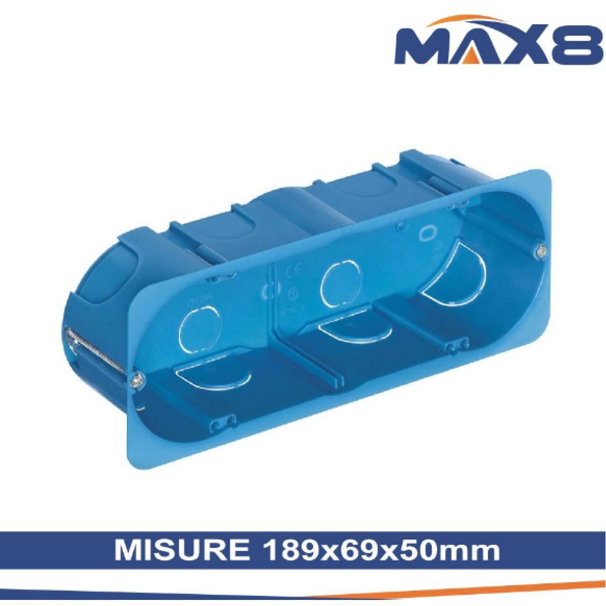 MAX8 Scatola rett. per pareti leggere cartongesso 6 posti