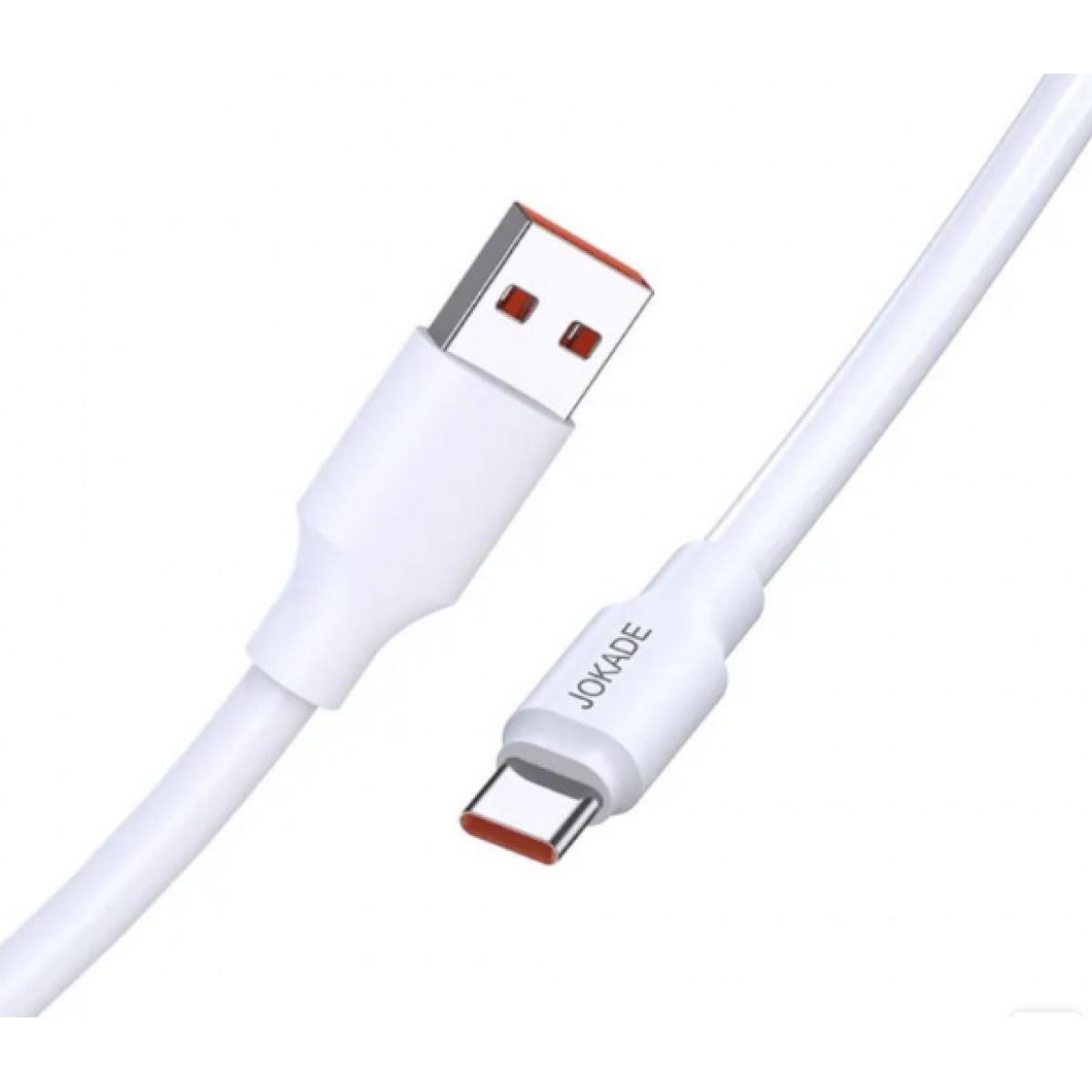 Jokade Charging and synchronising cable 1m 56mm thick PVC wire, 120w 6A super fast charging type-C , White
