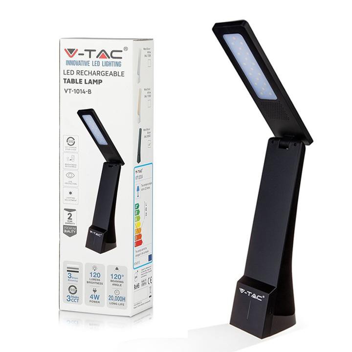 4w led lampada tavolo nero - v-tac