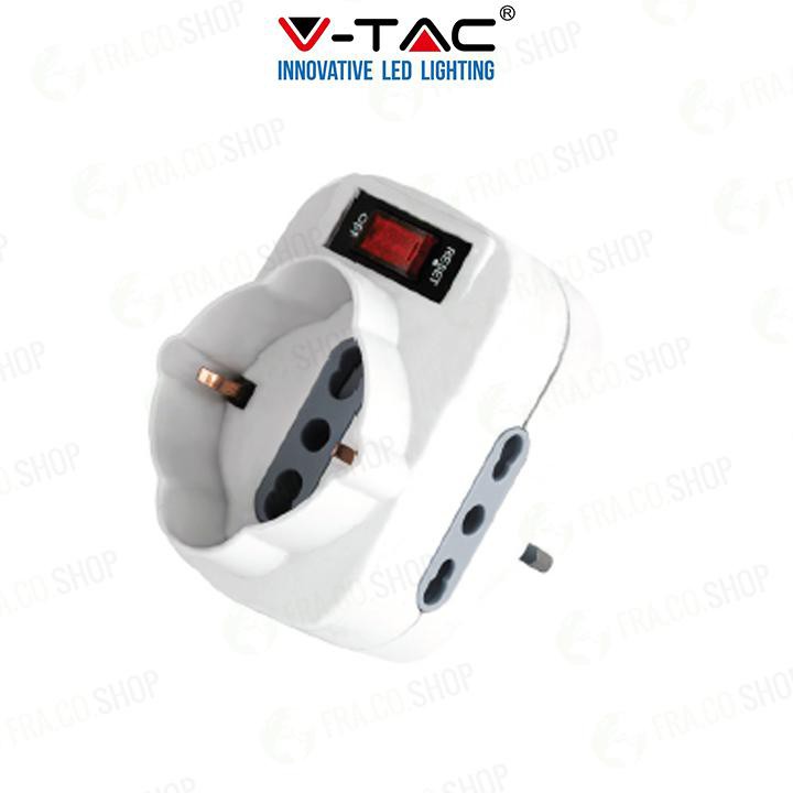 ADAPTTATORE ROTANTE , SPINA 10A 2 PRESE 2P+T 10/16A BIPASSO+ 1 PRESA BIPASSO/SCHUKO CON PROTEZIONE D