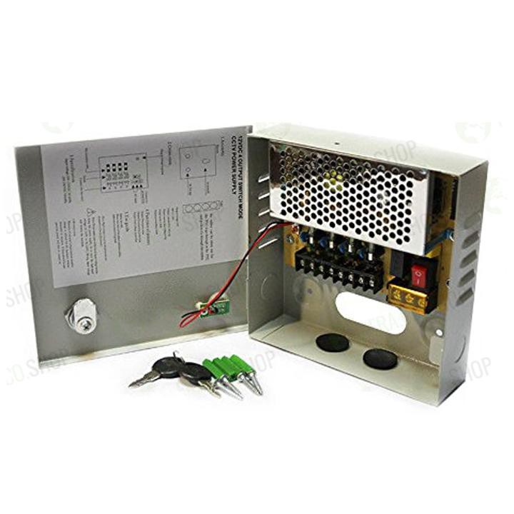 Box 4 canali alimentatore Alimentatore stabilizzato CCTV 4 uscite 12V 5A
