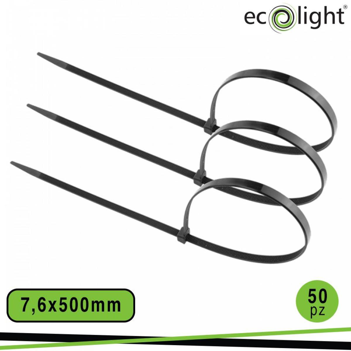 ECOLIGHT Fascetta fermacavo 7,6x500mm nero conf.50pz