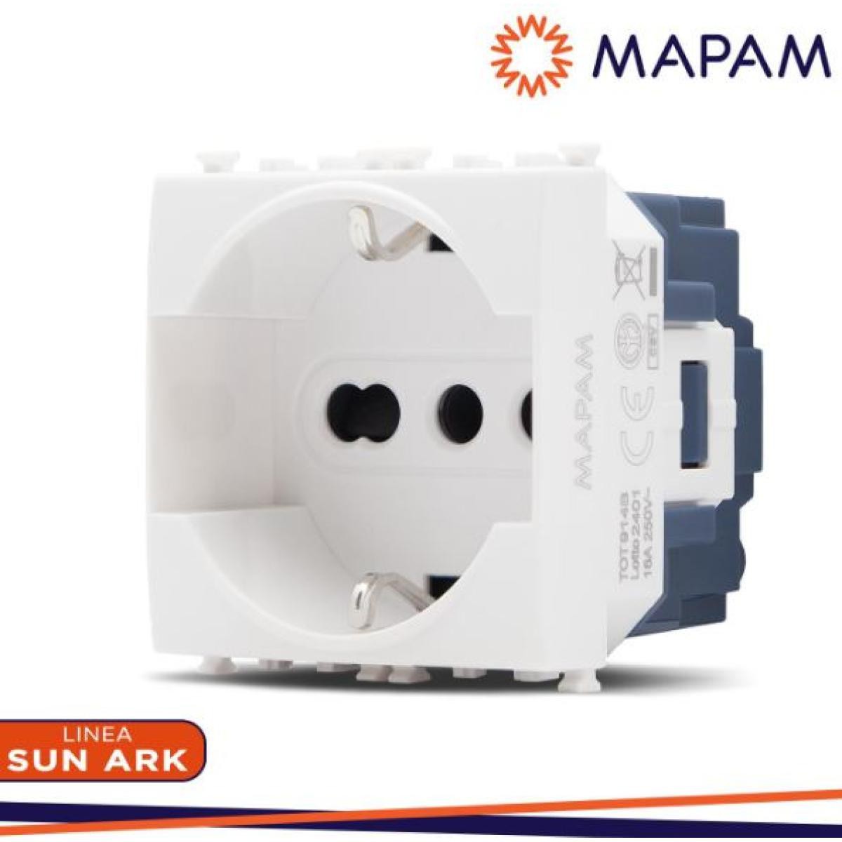 MAPAM Presa schuko unel sun-t5 914bbianco
