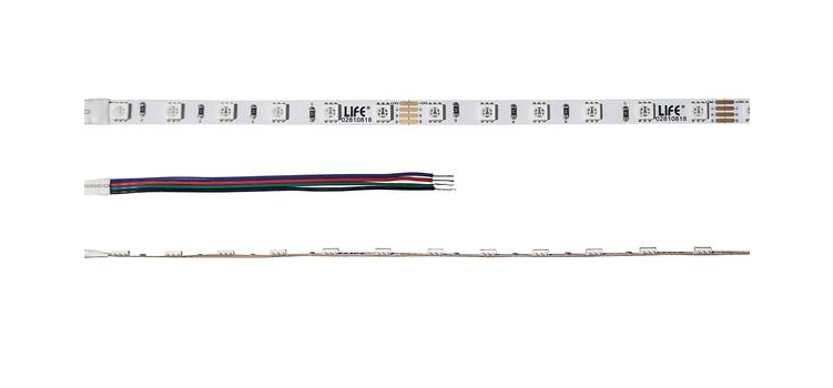 Striscia RGB 60LED/m, 5050 IP20, 24V 14,4w/m, configurazione R/G/B, PREZZO per 5m G5A