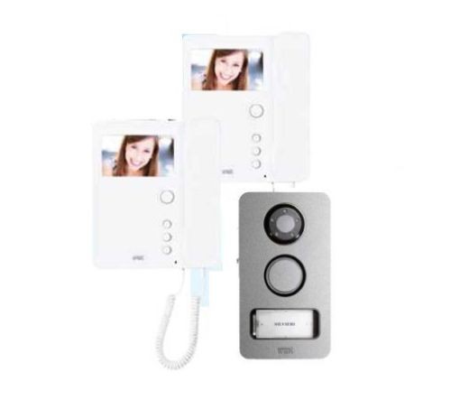KIT VIDEOCITOFONICO BIFAMIGLIARE 2 FILI CON MIRO E MIKRA URMET