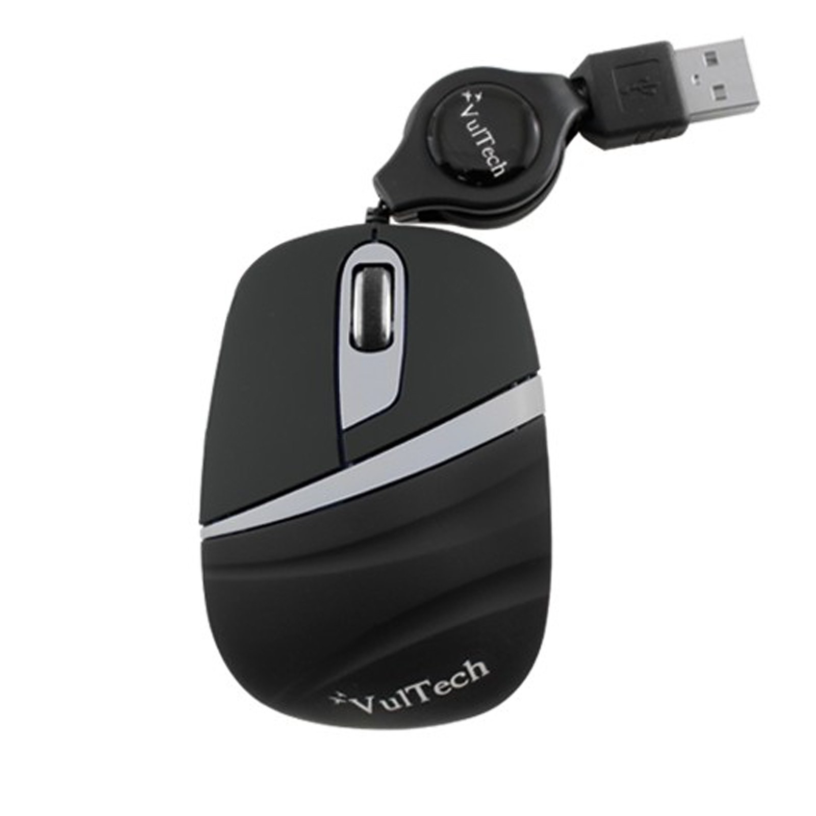 Mini Mouse USB Ottico Micro PC Computer Retrattile VULTECH Silver Nero MC-01S