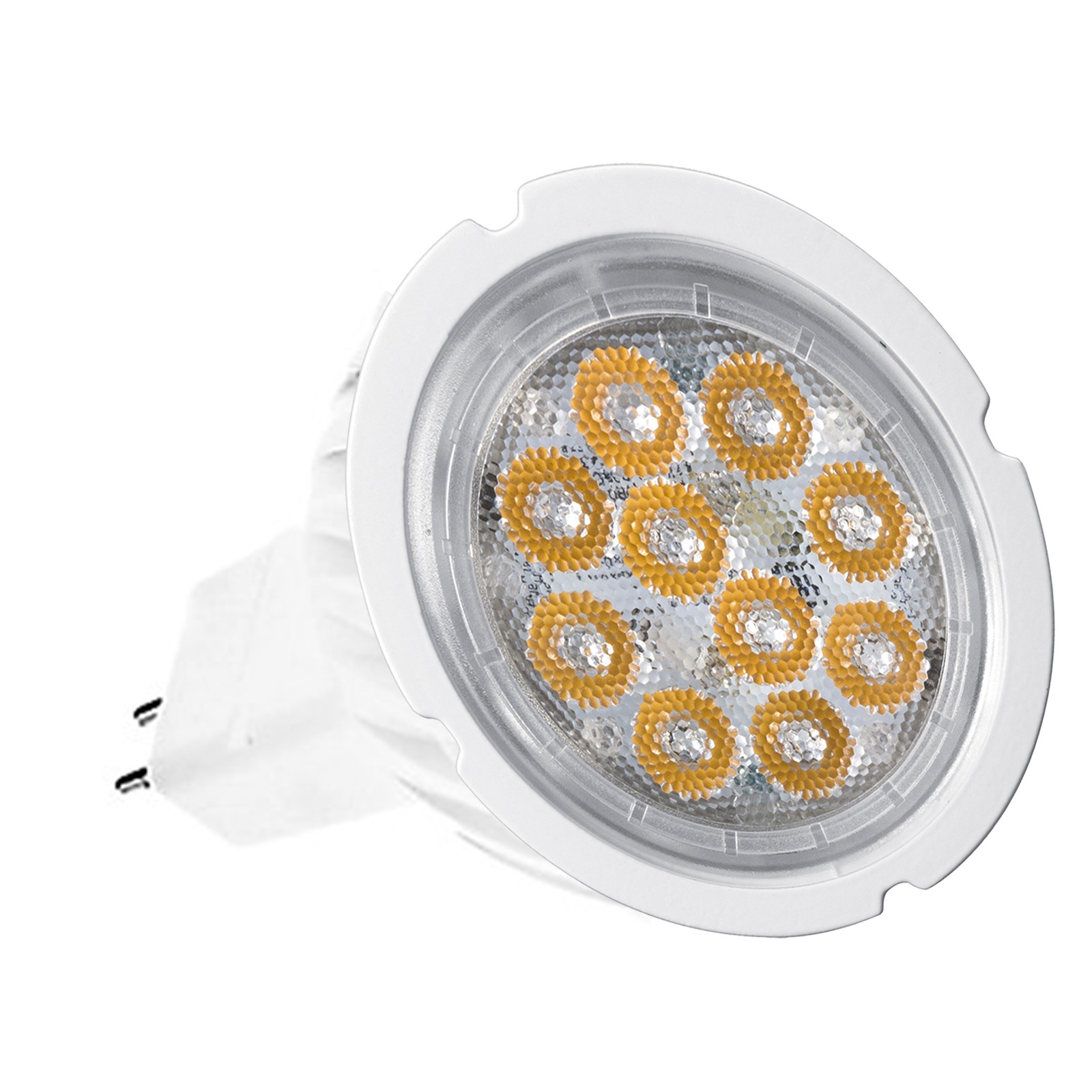 LAMPADINA LAMPADA FARO FARETTO A 10 LED SPOT GU 5.3 6W MR16 LUCE CALDA SMD 300LM