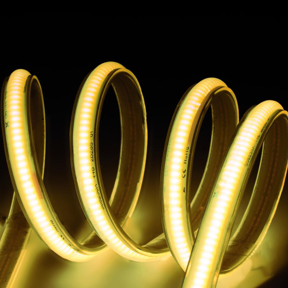 Striscia LED COB, IP65, 220Vac-240Vac 14W/m, L.NATURALE 4000K±5%, 1300lm/m, PREZZO per 20m 