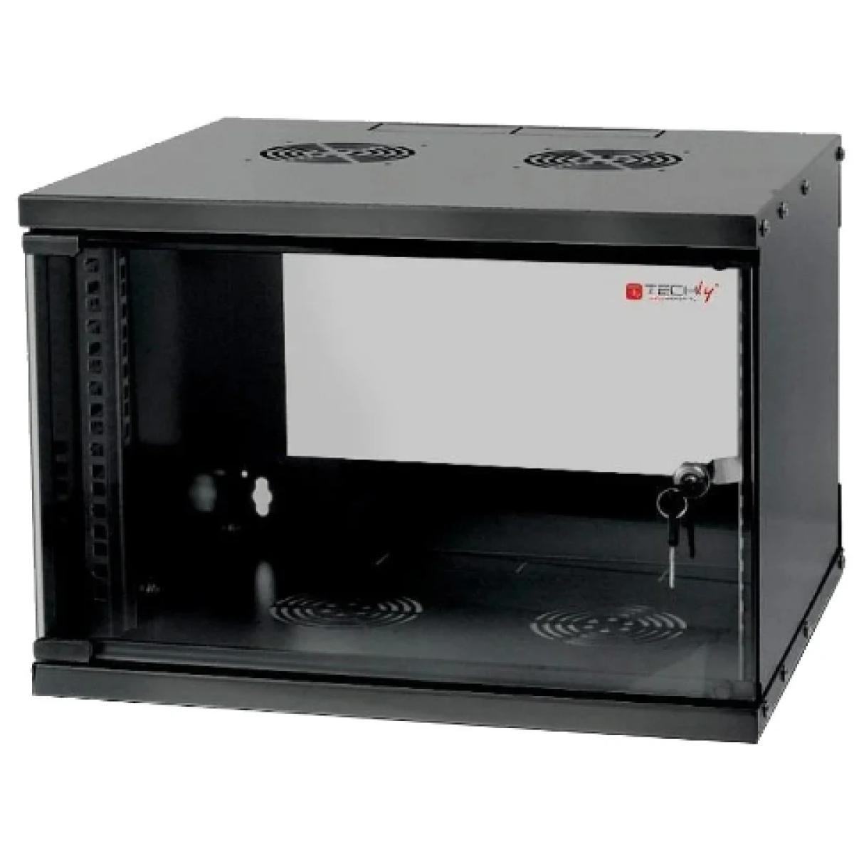 ARMADIO RACK MURALE 6U 600X450X380 NERO PANNELL