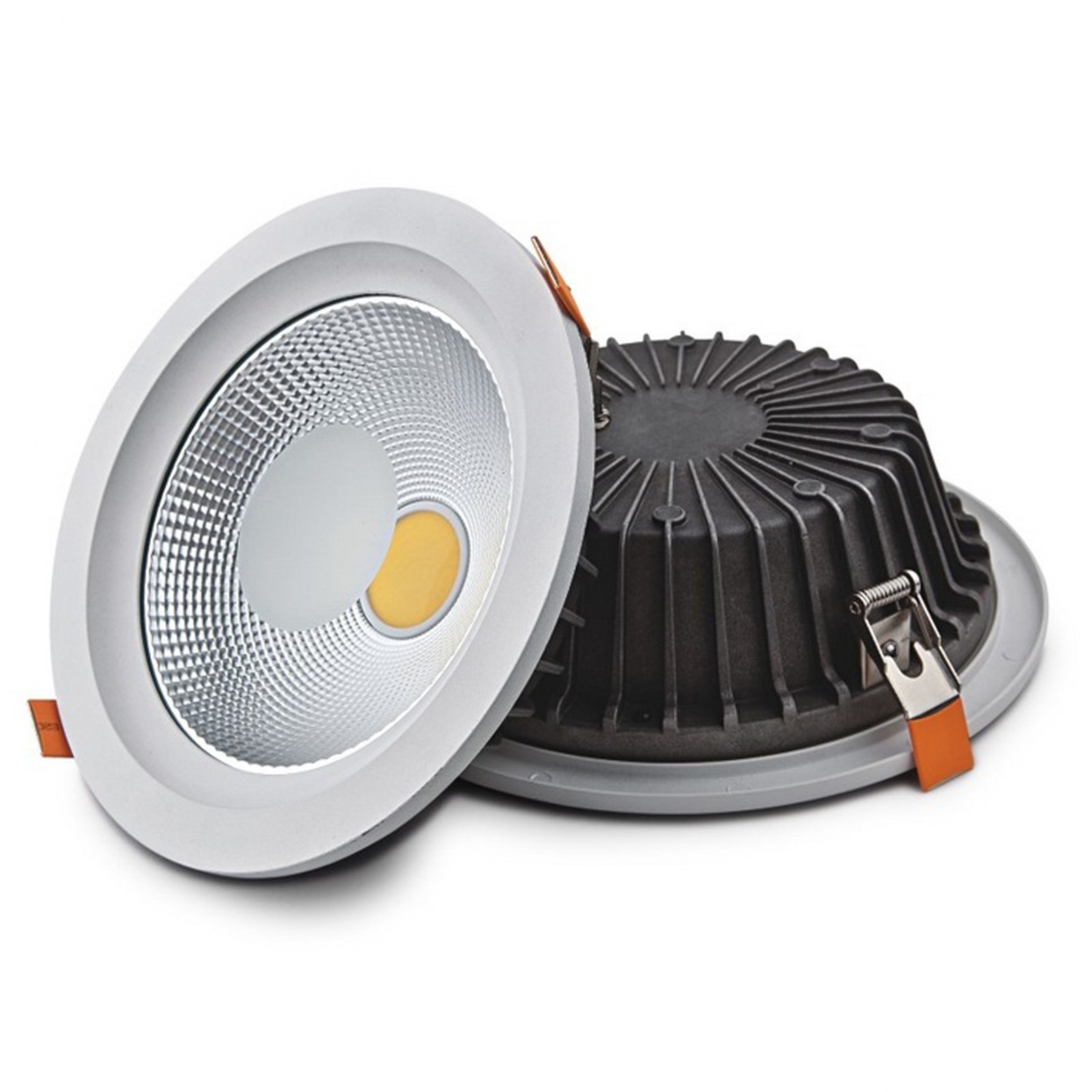 Faro faretto bianco da incasso a led luce fredda 20 w cob molla per ... Faretti a incasso per soffitto