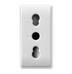 Presa bipasso Domus S44, colore RAL 9010, 2P+T 10/16A 250V - - finitura lucida - 1 Mod.