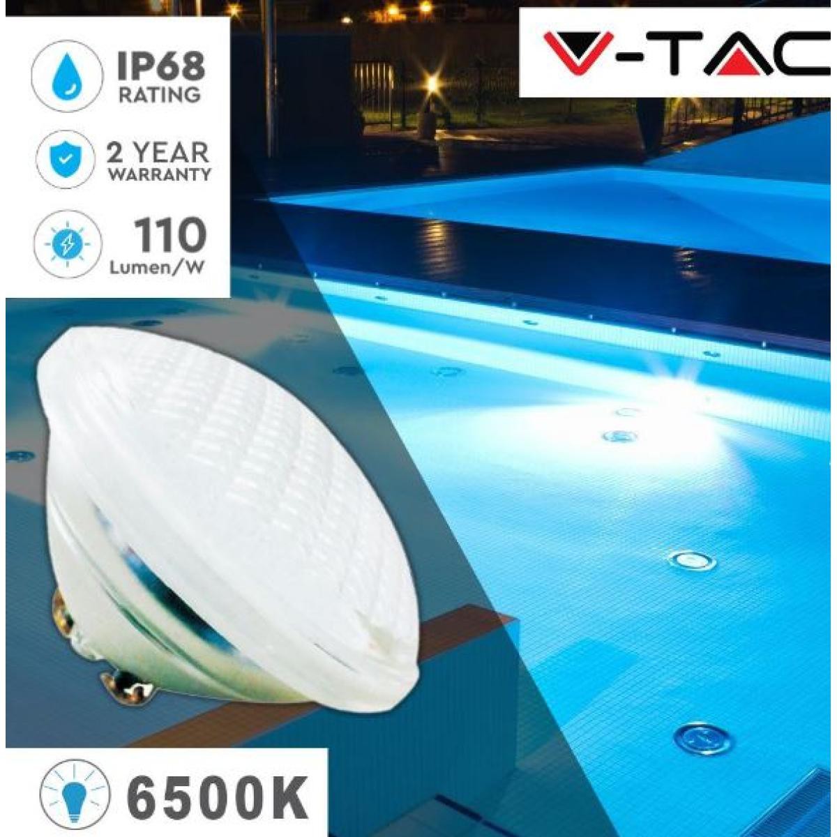 V-TAC Lampada led da piscina in vetro 35w 6500k 
