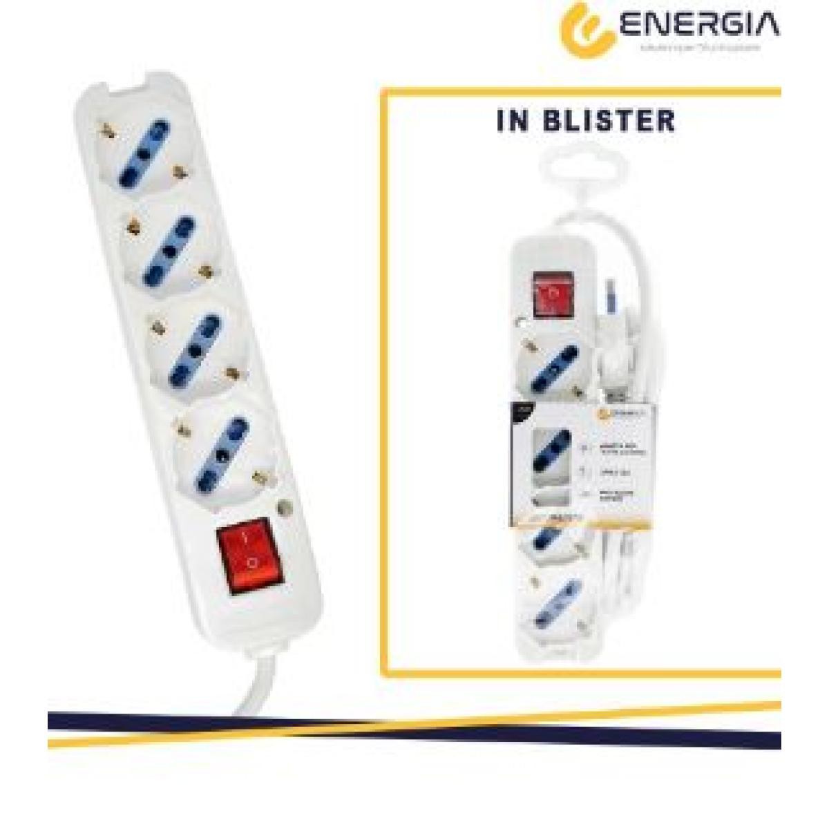 ENERGIA Multipresa 4 universali int. lum. cavo 1.5m bianca