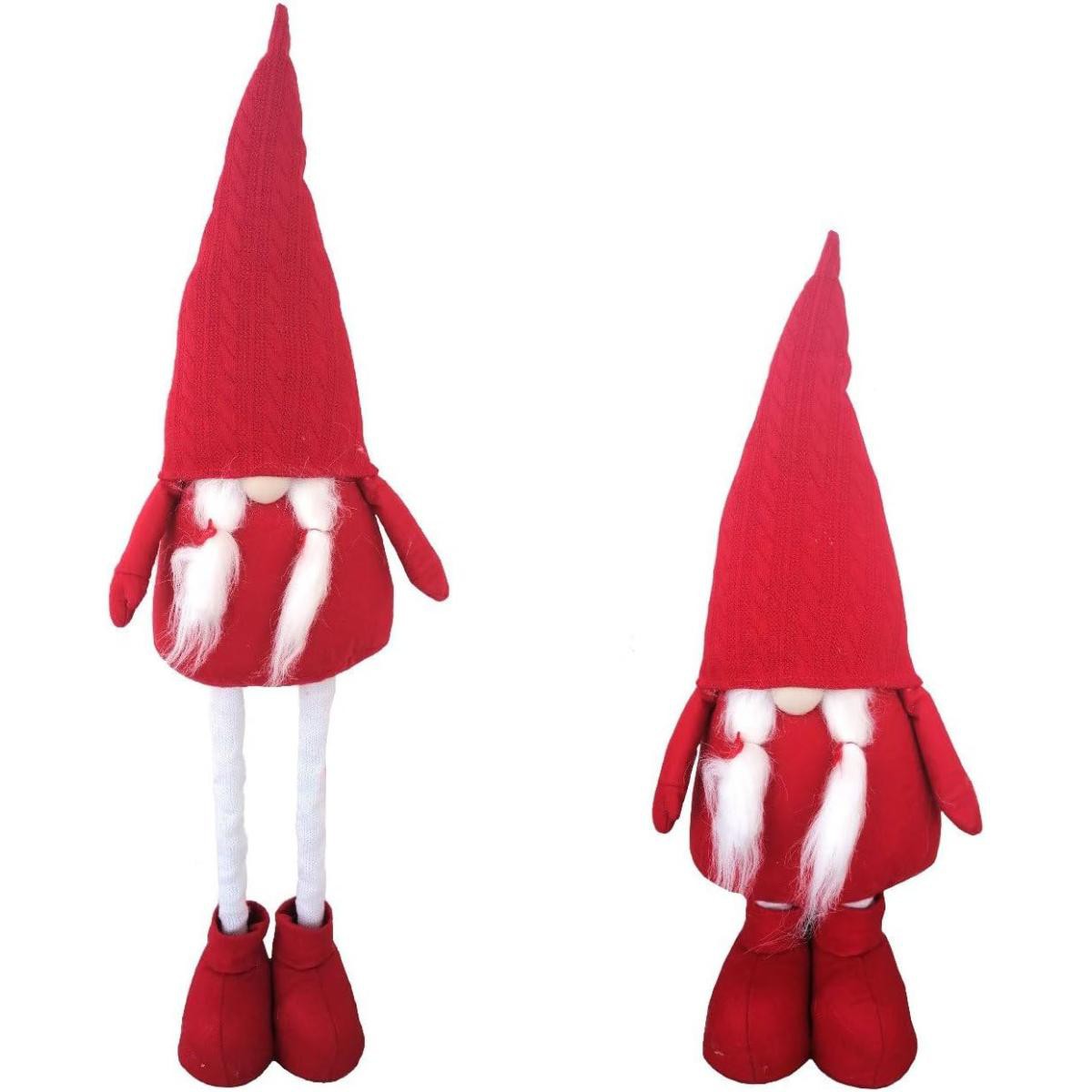 Gnomo Natalizio Decorazione Unica per l'Albero di Natale (Gnomo Rosso Girl 75 cm)