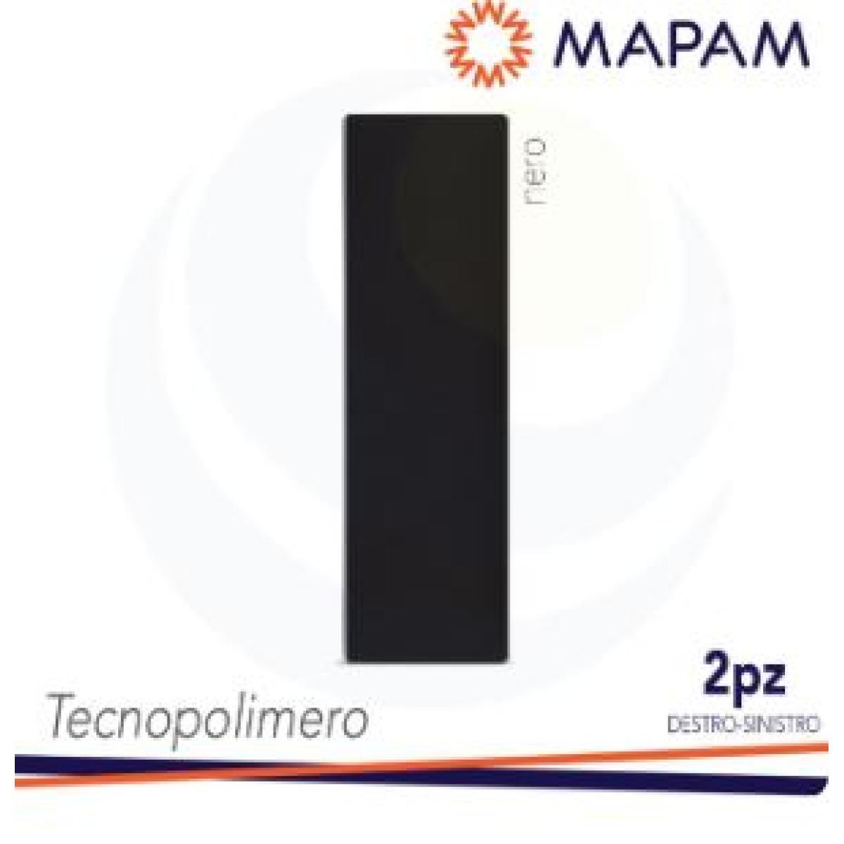 MAPAM Placca due elementi tecnopolimero zen nero 2 PEZZI