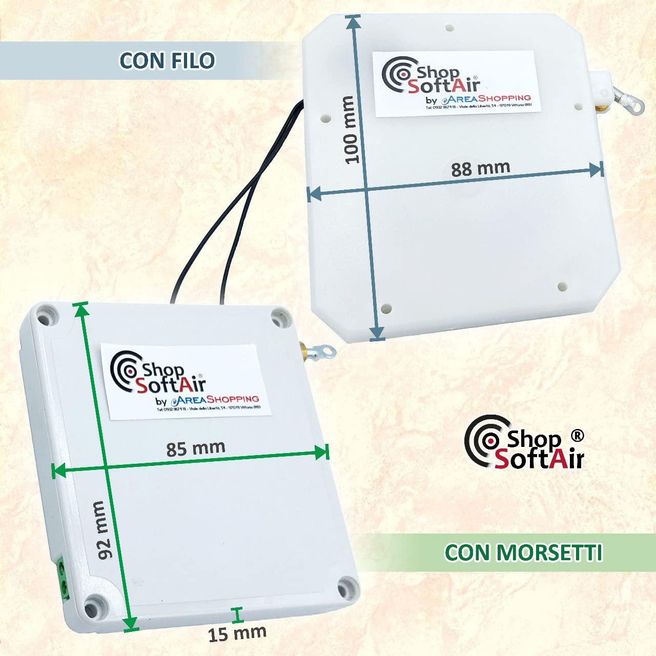 Sensore Contatto a Morsetti per Tapparelle con Fune 3 Metri Universale CONTATTO TOP