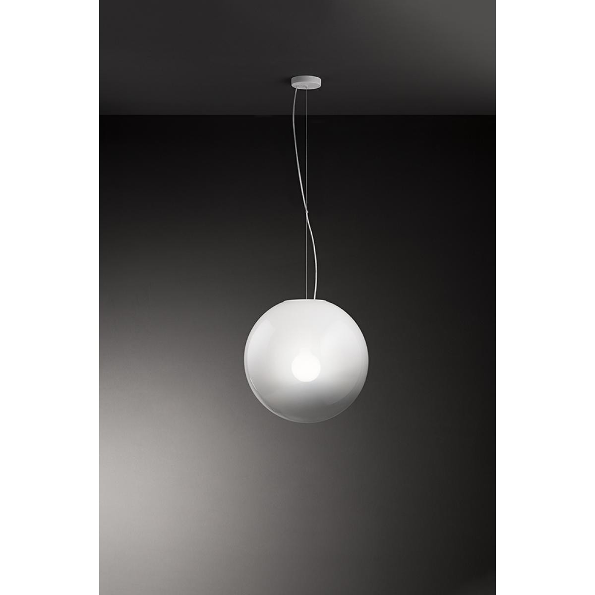 PERENZ MOON SOSPENSIONE IN VETRO COL.BIANCO DIAMETRO 50CM