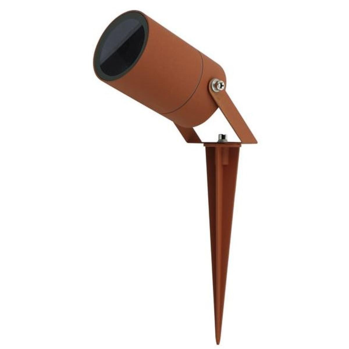 Portafaretto DA GIARDINO CON PICCHETTO per GU10, IP65, 220Vac, D60mm, ALLUMINIO CORTEN