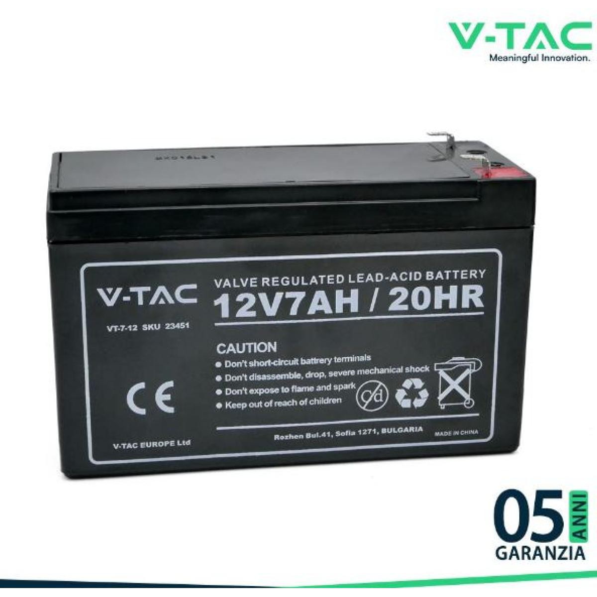 BATTERIA AL PIOMBO 7ah 12v lead acide battery t1- 151*65*94(100)mm