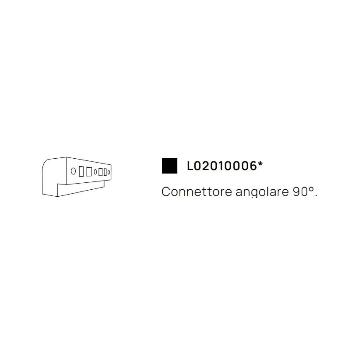 VIVIDA LINEE CONNETTORE ANGOLARE 90° NERO PER BINARIO ZENONE