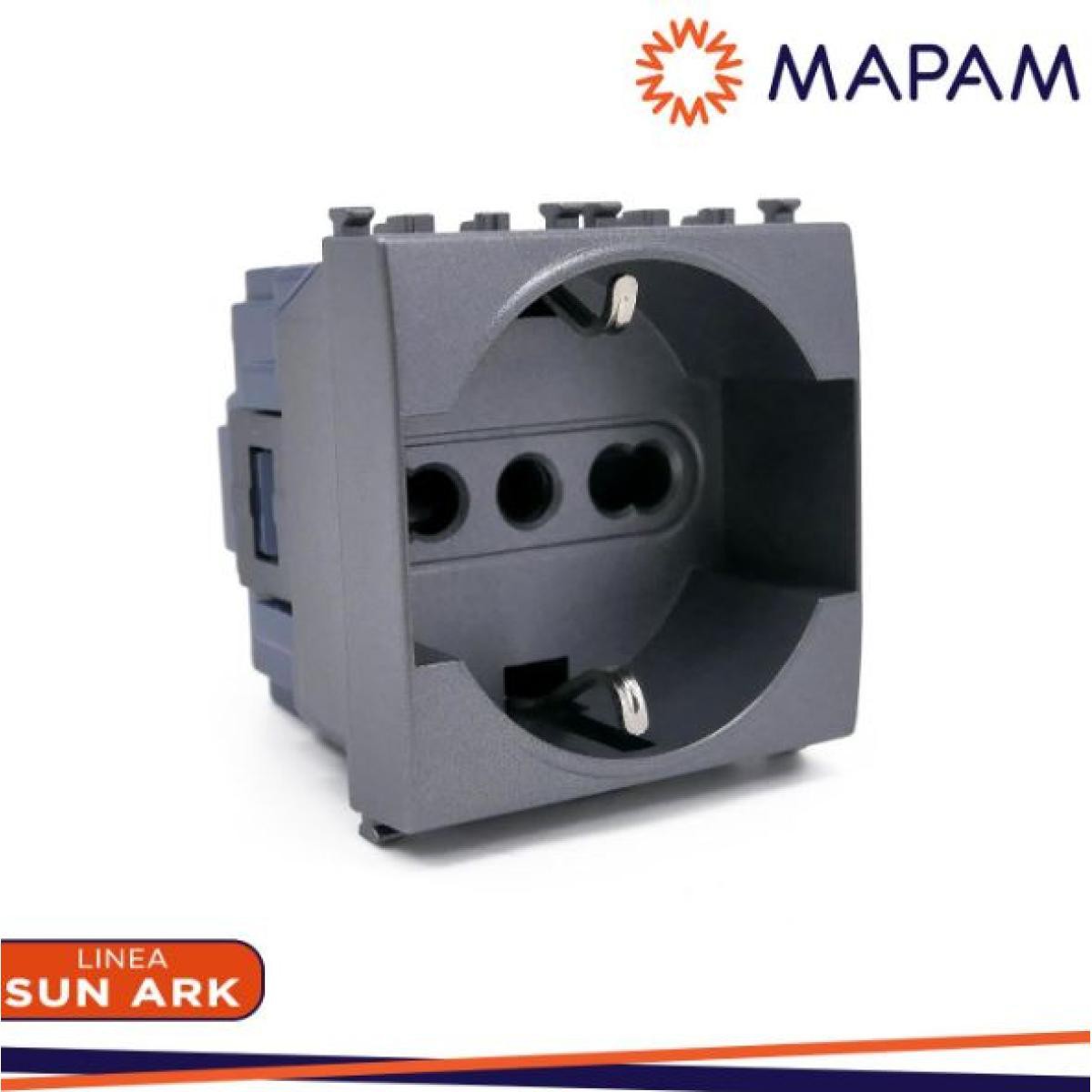 MAPAM Presa schuko unel sun-t5 914g grigio