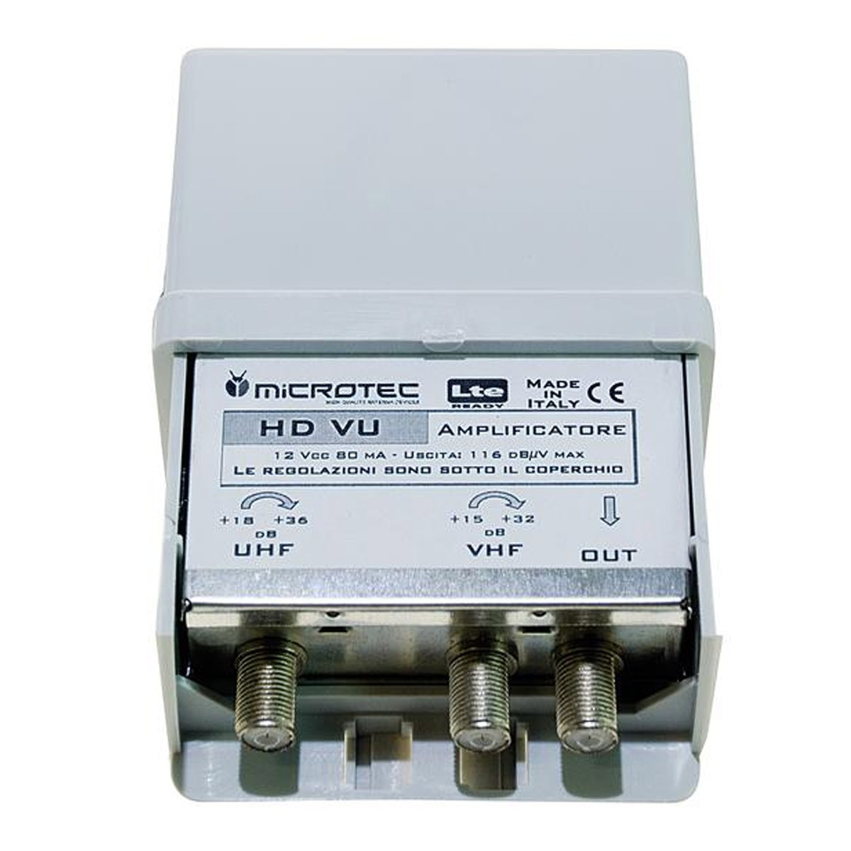 Amplificatore Schermato 1 ingr VHF + 32 db