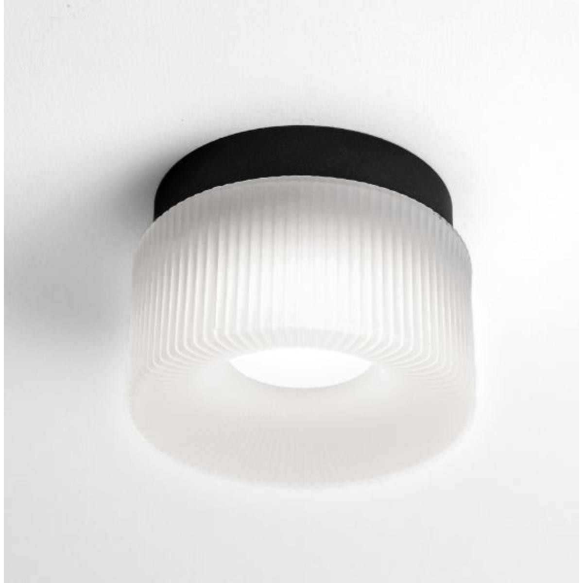 VIVIDA PILASTRO CEILING 1X12W LED GX53 D120X80 SABBIA WHITE GLASS DARK GREY BASE IP44 PLS010.20.ST