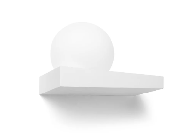 Cicladi Lampada da parete in gesso a una luce con diffusore in vetro opalino
