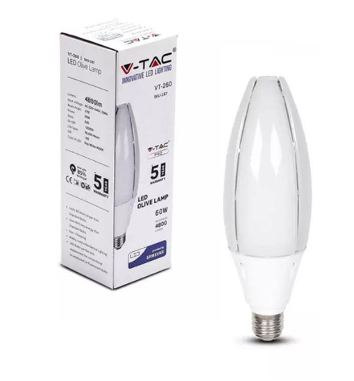 LED LAMPADA - SAMSUNG CHIP 60W E40 OLIVE LAMP 4000K                                                                     