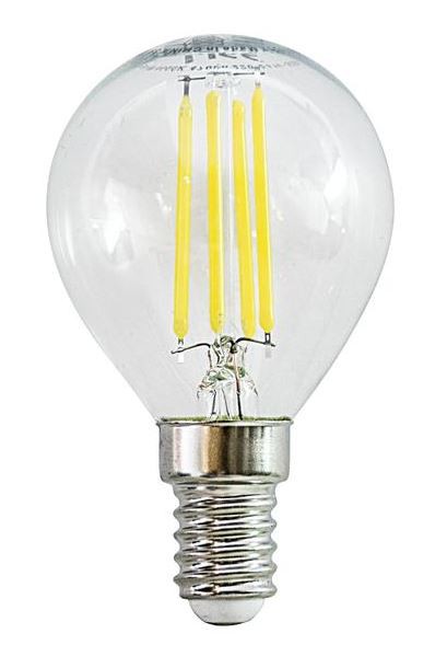 LAMPADA LED G45 serie Filament Trasparente, E14, 4.5W,FA320°,3000K,220Vac,LM470,RA 80, 45*80mm, Box