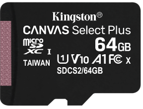 Kingston 64gb micsdxc canvasselectplus SDCS2/64GBSP