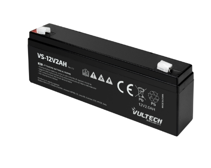 VulTech Batteria Ermetica al Piombo VS-12V2AH Rev. 2.2 12V 2A Ricaricabile (AGM)