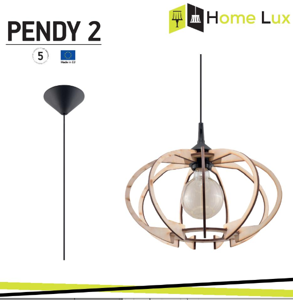 SOSPENSIONE Pendente pendy 2 e27 in legno