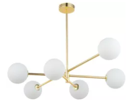 LAMPA SUFITOWA SARIUS 64CM 6XG9 - Z?OTY/BIA?Y - 4736 - ATRAKCYJNE RABATY W