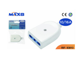 MAX8 Presa bivalente p17/11 10/16a 2p+t bianca