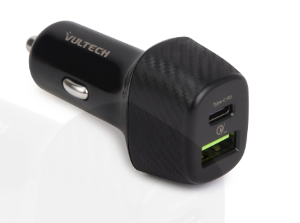 VULTECH Caricatore Da Auto Vultech CA-3QP Con USB (18W) e Type C 27W