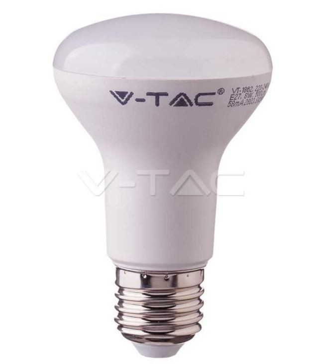 LAMPADINA LED - SAMSUNG CHIP 8W E27 R63 PLASTICA BIANCO CALDO 3000K                                                     