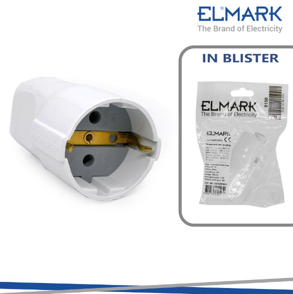 Elmark presa schuko 16a 2p+ebianca 
