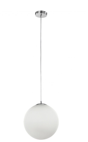 PERENZ Lampada da soffitto con montatura in cromo lucido e vetro bianco sfera 30CM