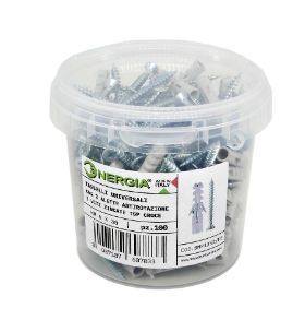 TASSELLI Barattolo 100 tass. nylon fe mm6 + viti