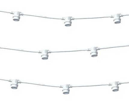 IPERLUX LED CORDONIERA PORTALAMPADE BIANCO FLAT 10 E27 10M