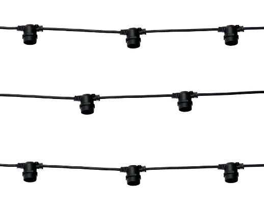 IPERLUX LED CORDONIERA PORTALAMPADE NERO FLAT 10 E27 10M