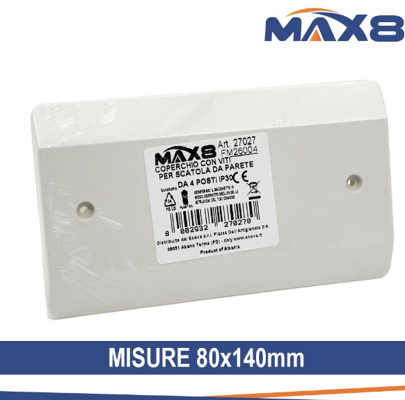 MAX8 Coperchio bianco 4p con viti 