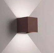 ISYLUCE Applique per esterno led 6w 4000k ip54 cubo metallo marrone corten
