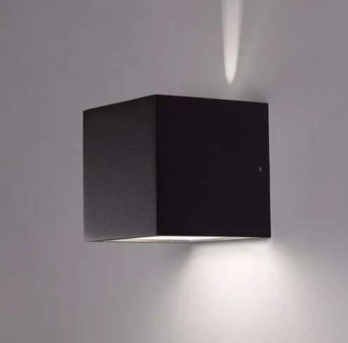 ISYLUCE Applique da esterno nero cubo metallo ip54 led 16w 4000k