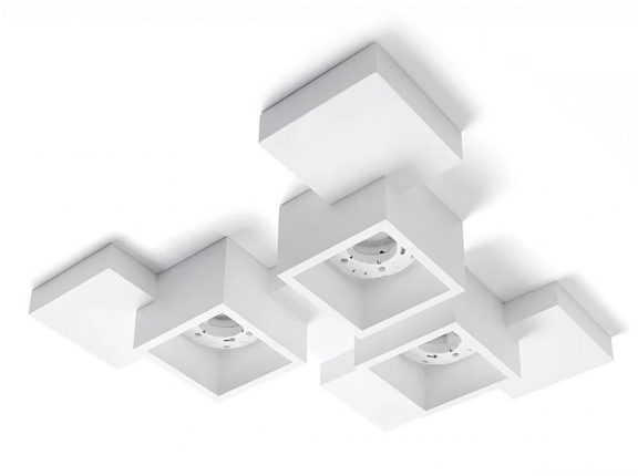 SFORZIN Plafoniera SF-SIDE T293 GX53 30W LED gesso bianco verniciabile lampada interno