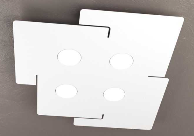 TOPLIGHT PLAFONIERA DESIGN MODERNO IN METALLO BIANCO 4 LUCI CON ATTACCO GX53 