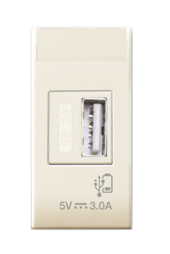 AVE  Caricatore USB tipo A, Domus S44, colore RAL 1013, 3A alimentazione 240V