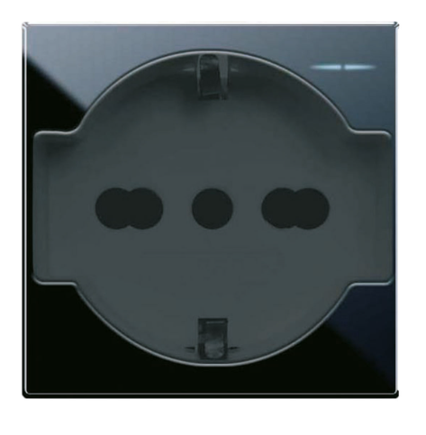 AVE Presa schuko bipasso, Life S44, colore Nero, 2P+T 10/16A 250V